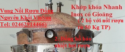 Nồi Nấu Rượu 10 Kg Inox Lõi Đồng VinSun