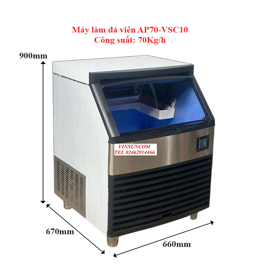 MÁY LÀM ĐÁ VIÊN AP70 70KG ĐÁ 24H VINSUNCOM