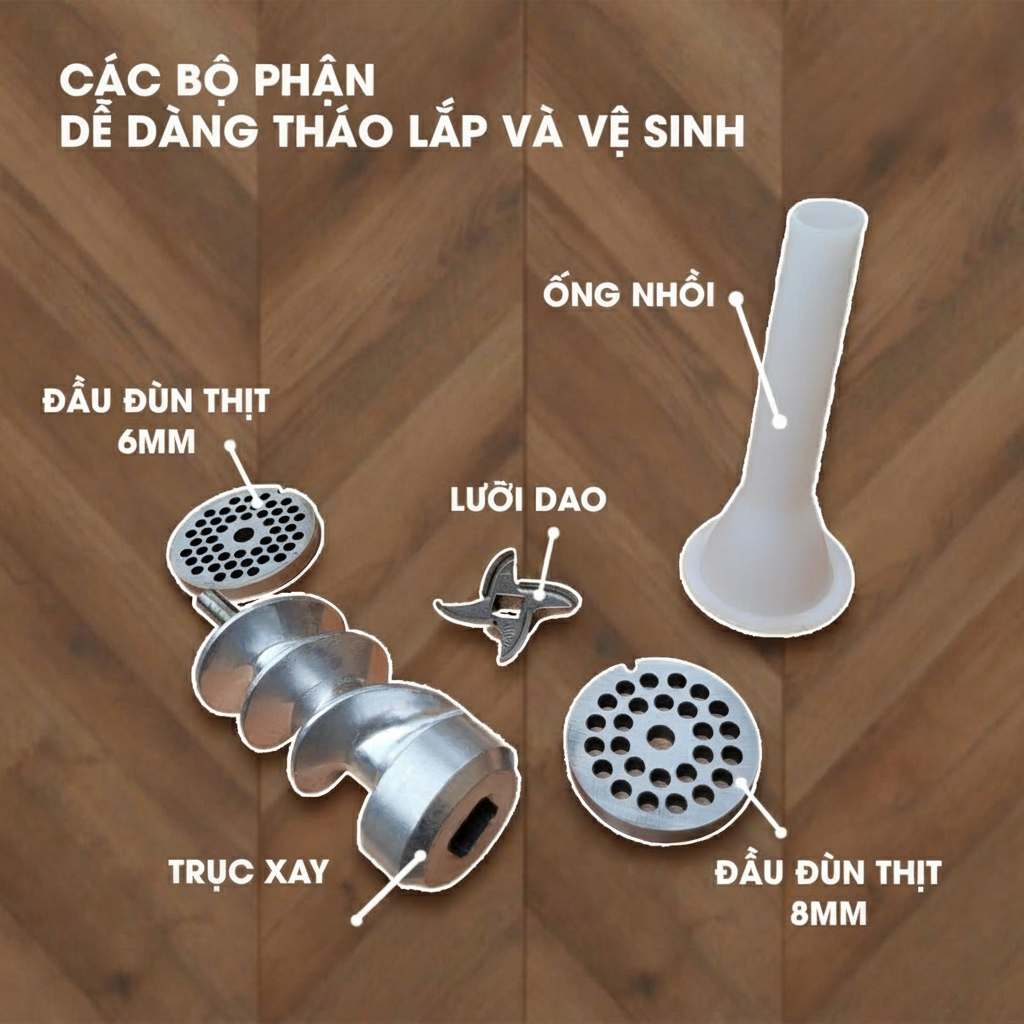 Máy Xay Thịt MK-12 850W Xay 150kg/giờ Dạng Hạt Lựu VinSun Phân Phối Máy Xay Thịt MK-12 850W Xay 150kg/giờ Dạng Hạt Lựu VinSun Phân Phối