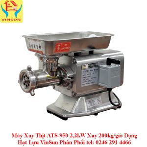 Máy Xay Thịt ATS-950 2,2kW Xay 200kg/giờ Dạng Hạt Lựu VinSun Phân Phối Máy Xay Thịt ATS-950 2,2kW Xay 200kg/giờ Dạng Hạt Lựu VinSun Phân Phối