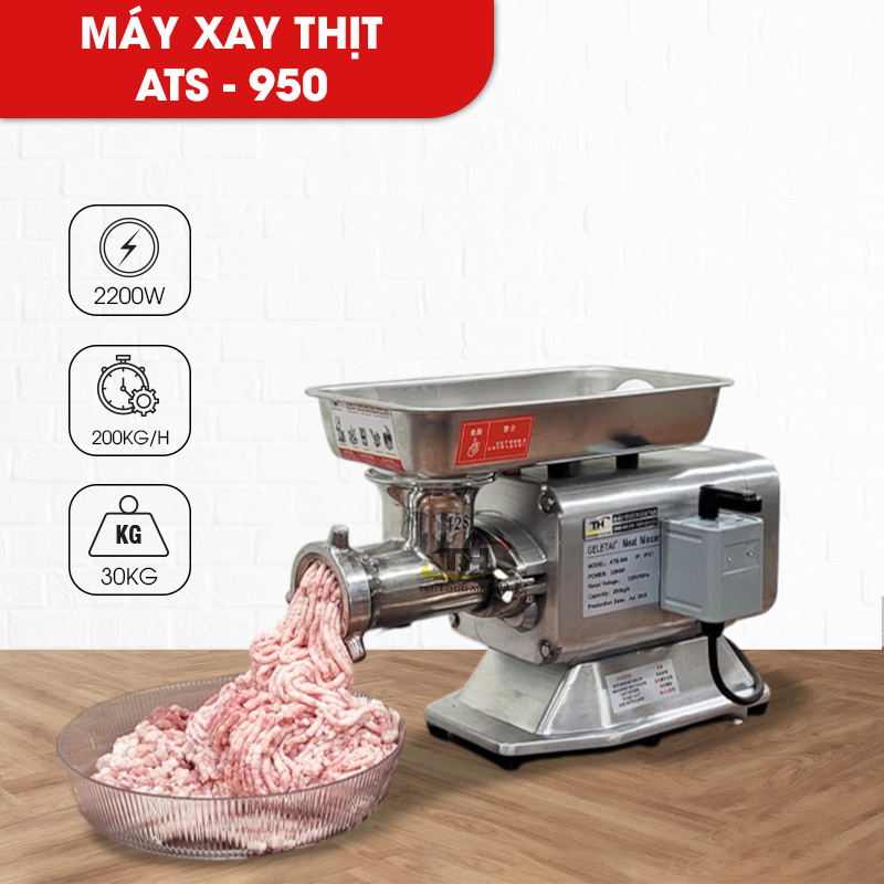 Máy Xay Thịt ATS-950 2,2kW Xay 200kg/giờ Dạng Hạt Lựu VinSun Phân Phối Máy Xay Thịt ATS-950 2,2kW Xay 200kg/giờ Dạng Hạt Lựu VinSun Phân Phối