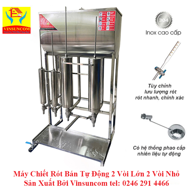 Máy Chiết Rót Bán Tự Động 2 Vòi Lớn 2 Vòi Nhỏ Vinsun