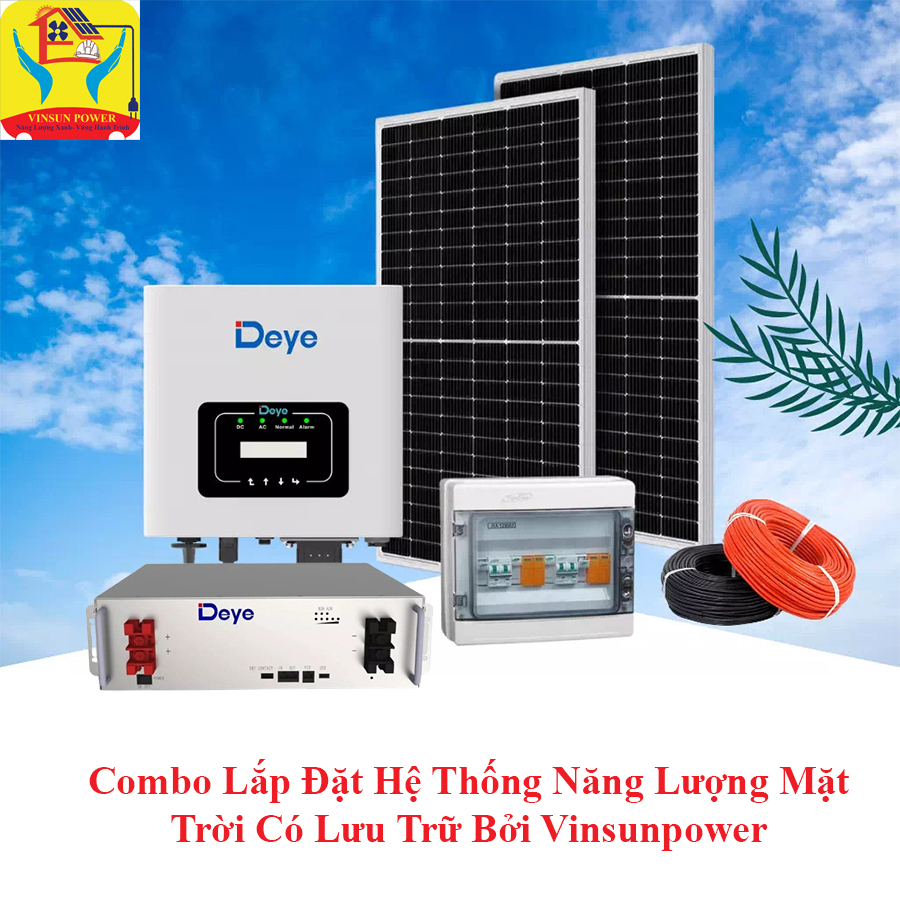 Combo Lắp Đặt Hệ Thống Năng Lượng Mặt Trời Hệ 5 KWP Lưu Trữ Bởi Vinsunpower